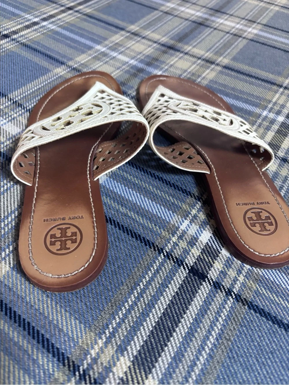 Tory Burch Thatched Ivory Sandal